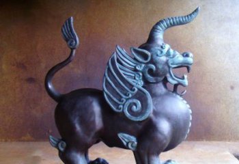 济南传承中国神兽文化的独角兽铜雕塑
