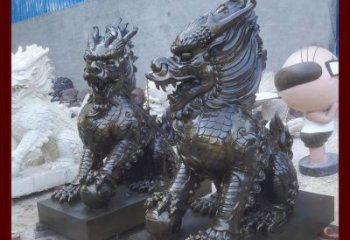 济南中领雕塑的麒麟铜雕是塑造精美的工艺结果。…
