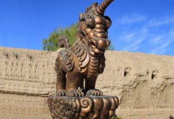 济南神兽獬豸古铜雕塑摆件