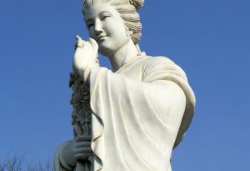 济南十二花神之三月桃花息夫人汉白玉精美美女雕像