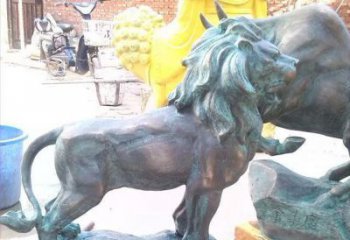 济南象征霸气，越狱青铜狮子雕塑