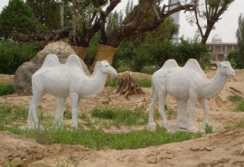 济南欣赏大自然，石雕骆驼公园动物雕塑邀请您