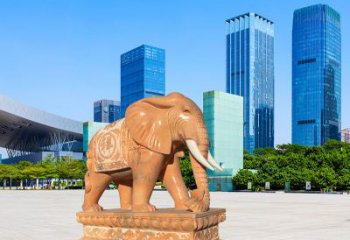 济南大象雕塑，现代大象喷水雕塑，营造雅致优雅氛围