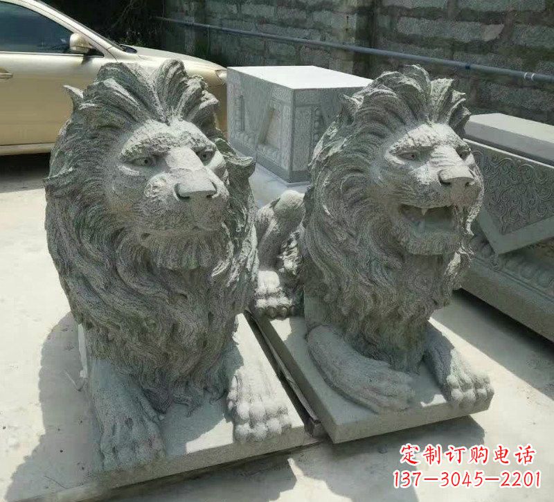 济南卧式狮子石雕