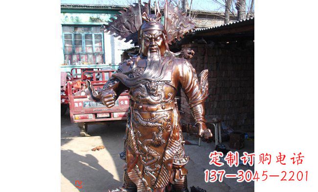 济南武财神持刀关公铜雕 (3)