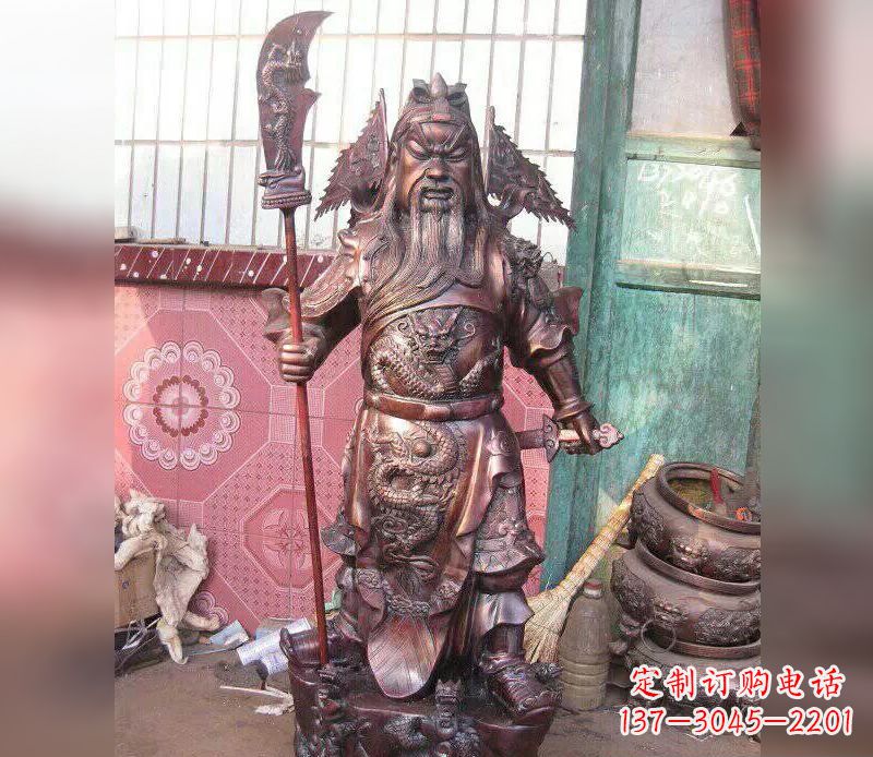 济南武财神关公提刀铜雕