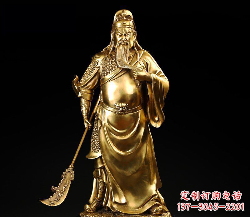 济南武圣握刀关公铜雕