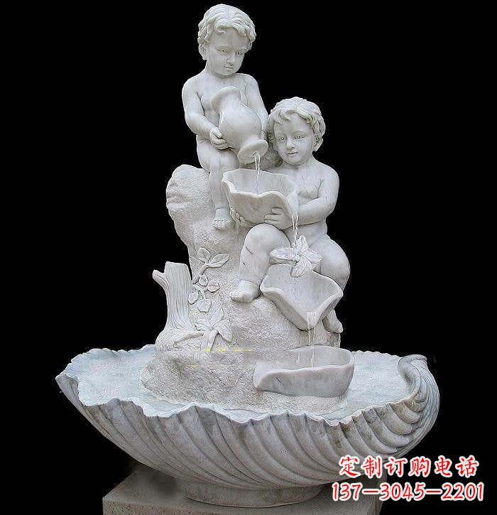 济南西方儿童喷泉石雕
