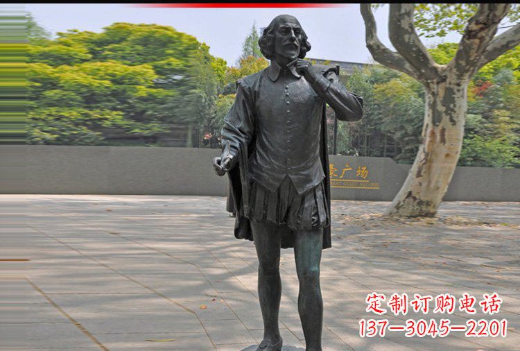 济南西方名人莎士比亚铜雕
