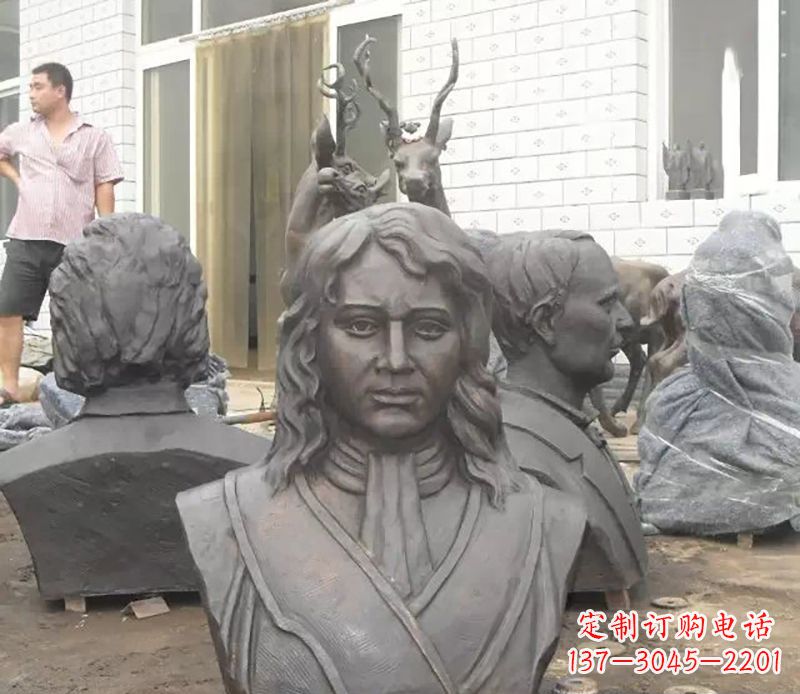 济南西方名人胸雕铜雕