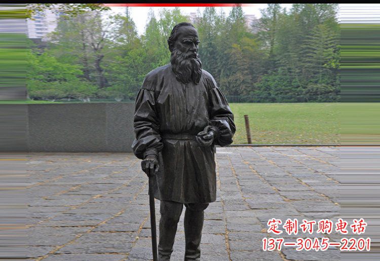 济南西方名人托尔斯泰铜雕