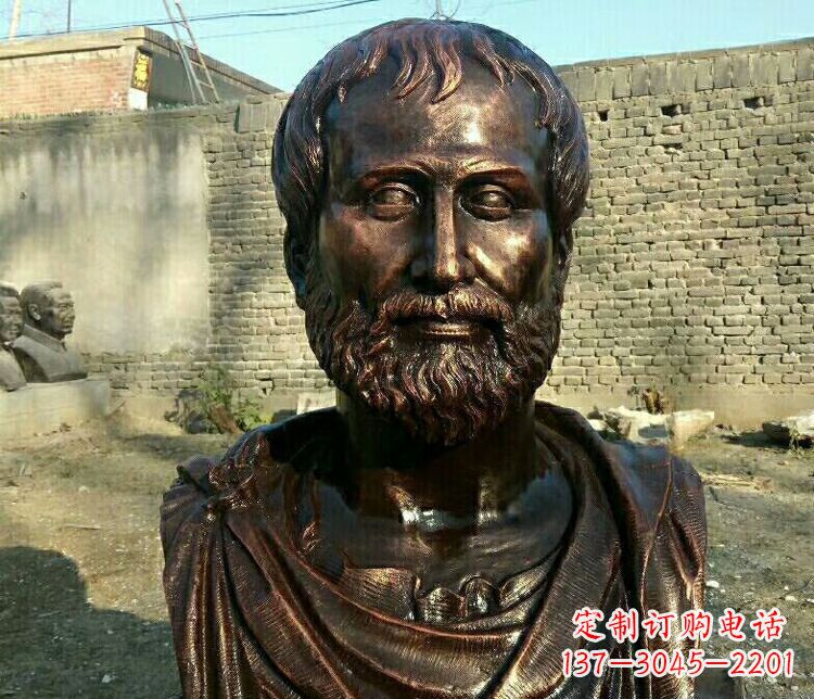 济南西方名人亚里士多德胸像铜雕