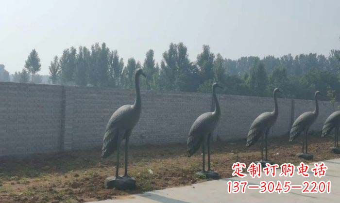 济南仙鹤抽象铜雕 (2)