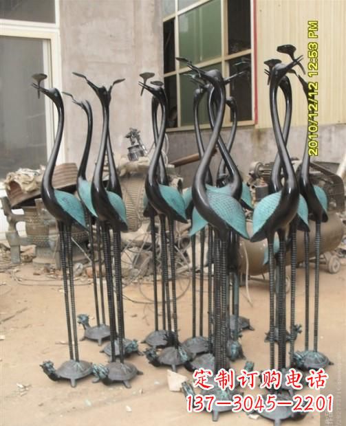 济南仙鹤动物铜雕