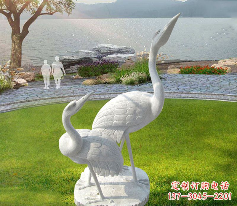 济南仙鹤石雕公园动物雕塑