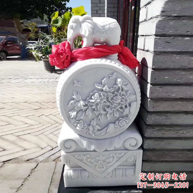 济南仙鹤石雕门墩