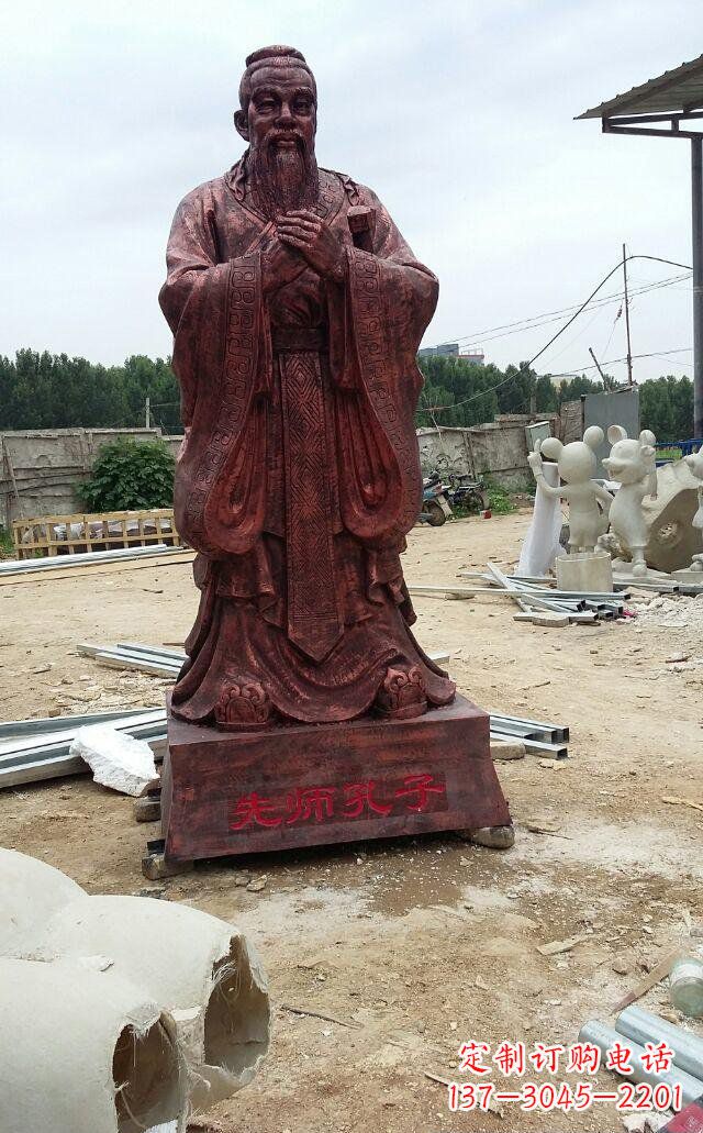 济南先师孔子玻璃钢仿铜人物雕塑