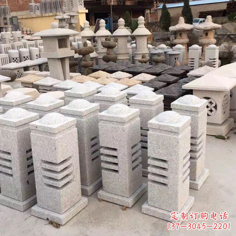 济南现代简约石雕灯笼