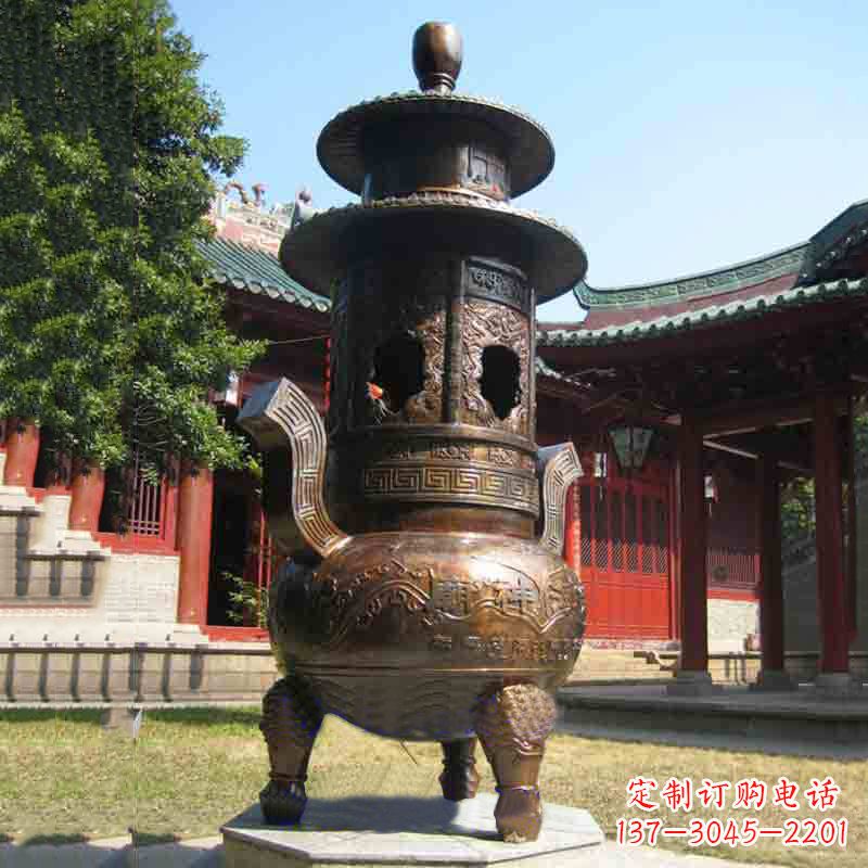 济南现代铜制香炉铜雕香炉