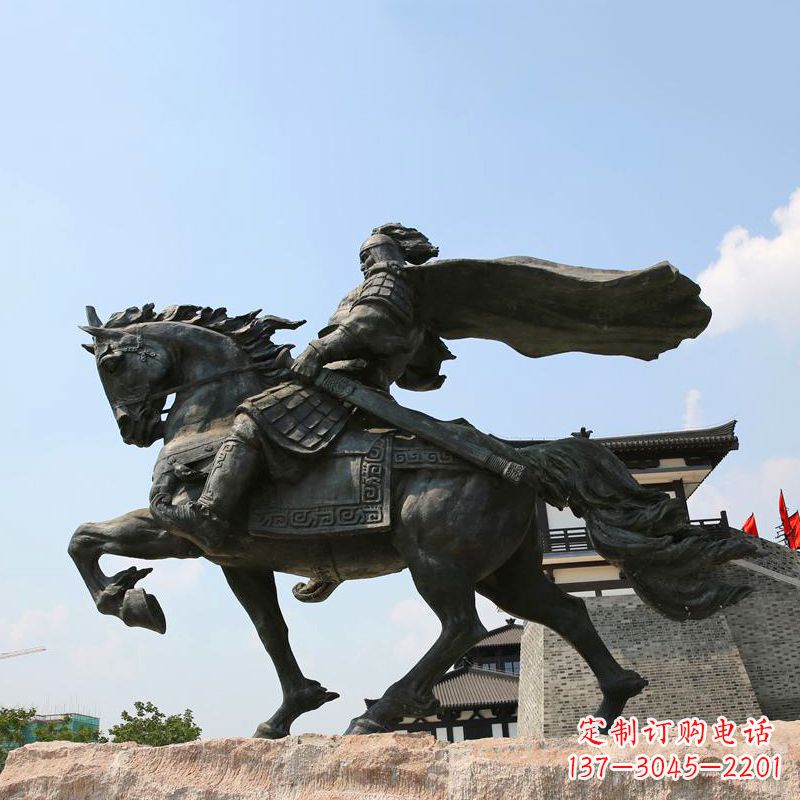 济南项羽骑马铜雕景观雕塑-景区景点历史名人西楚霸王雕像