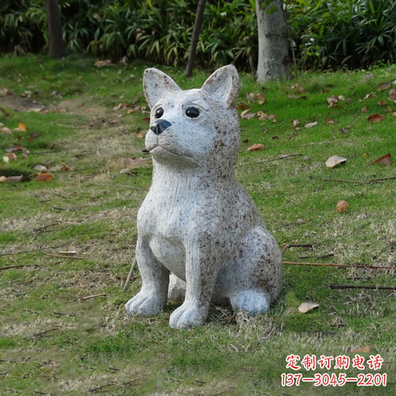 济南小狗花岗岩石雕