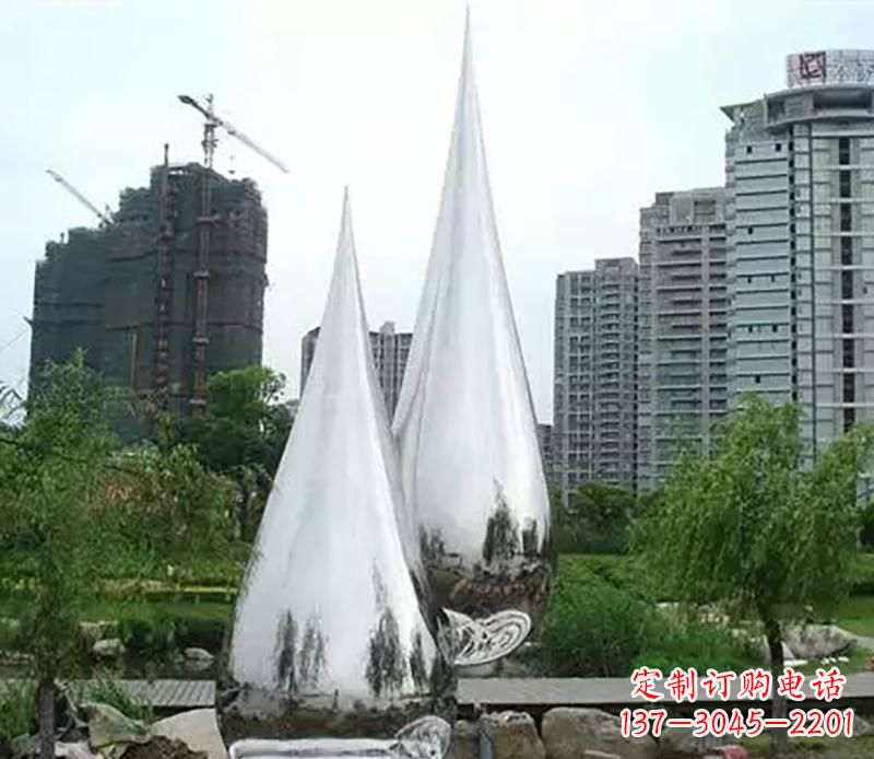济南小区不锈钢水滴雕塑