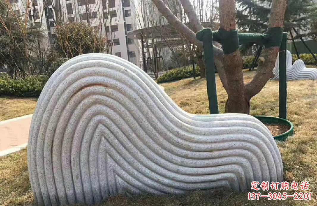 济南小区大理石纹理假山雕塑