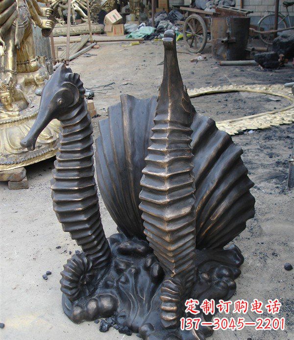济南小区动物海马铜雕