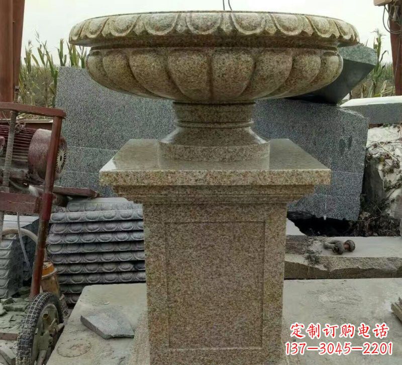 济南小区花岗岩花盆雕塑
