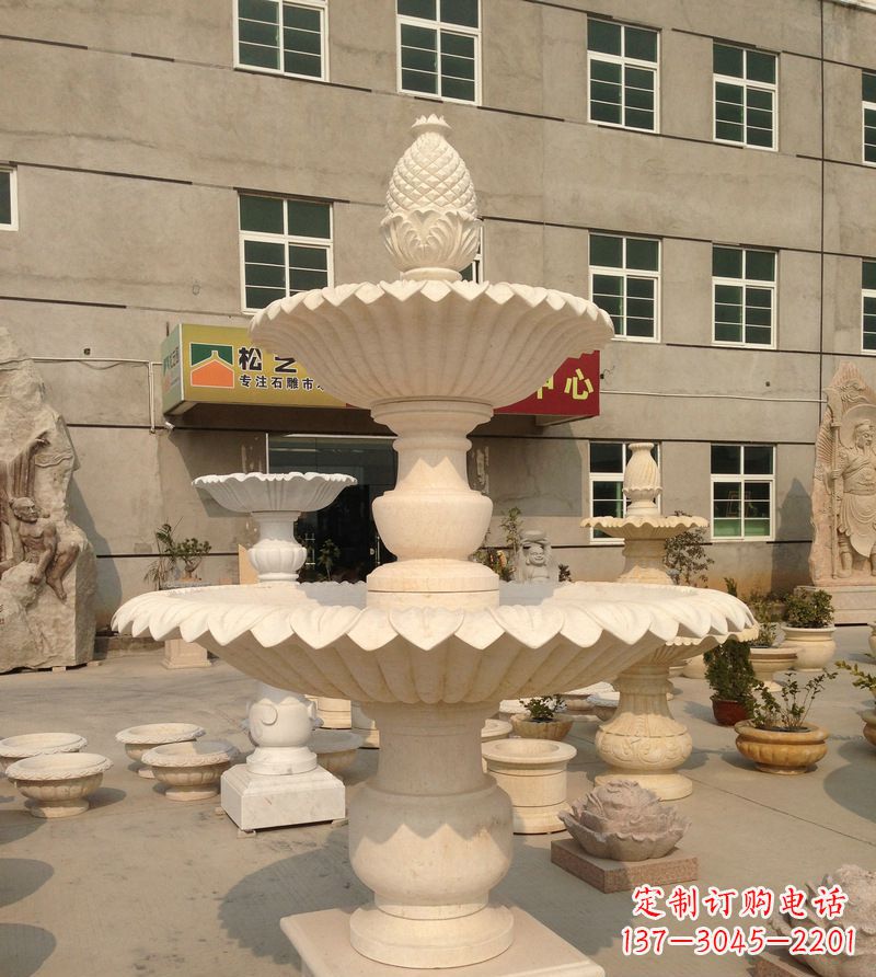 济南小区景观菠萝式喷泉石雕