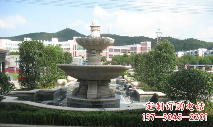 济南小区景观大理石喷泉石雕 (2)