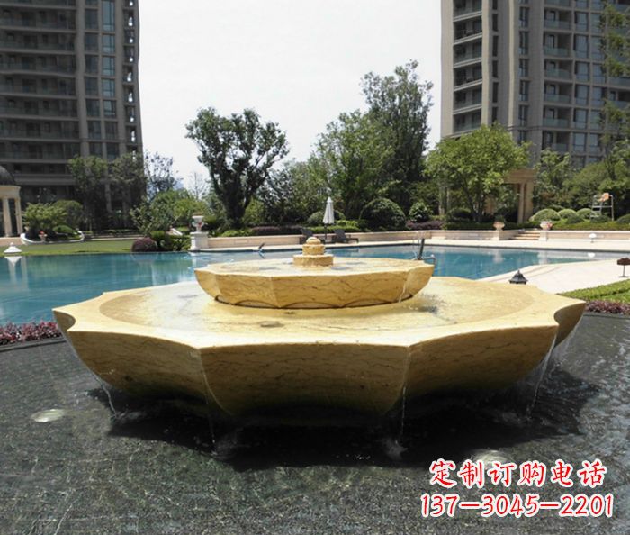 济南小区景观大理石喷泉石雕 (6)