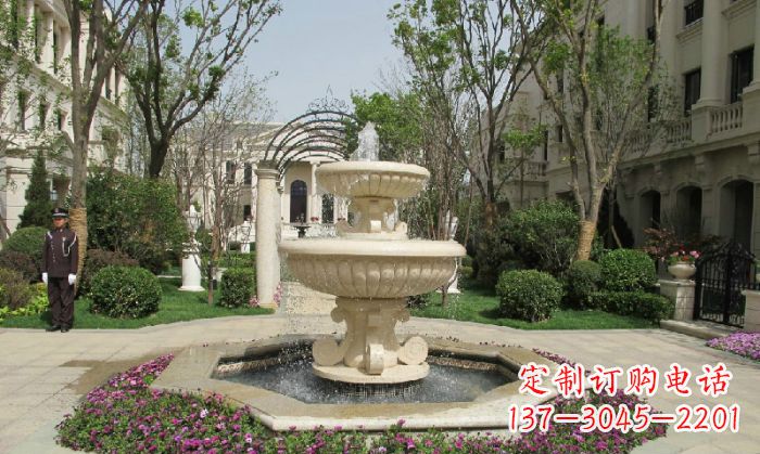 济南小区景观大理石喷泉石雕 (7)