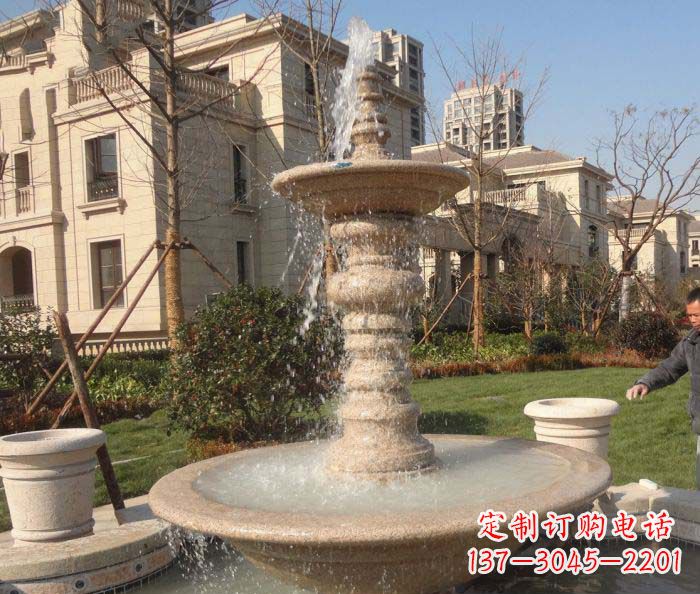 济南小区景观多层喷泉石雕 (2)