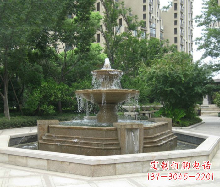 济南小区景观大型喷泉石雕 (7)