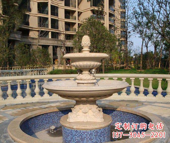 济南小区景观多层喷泉石雕