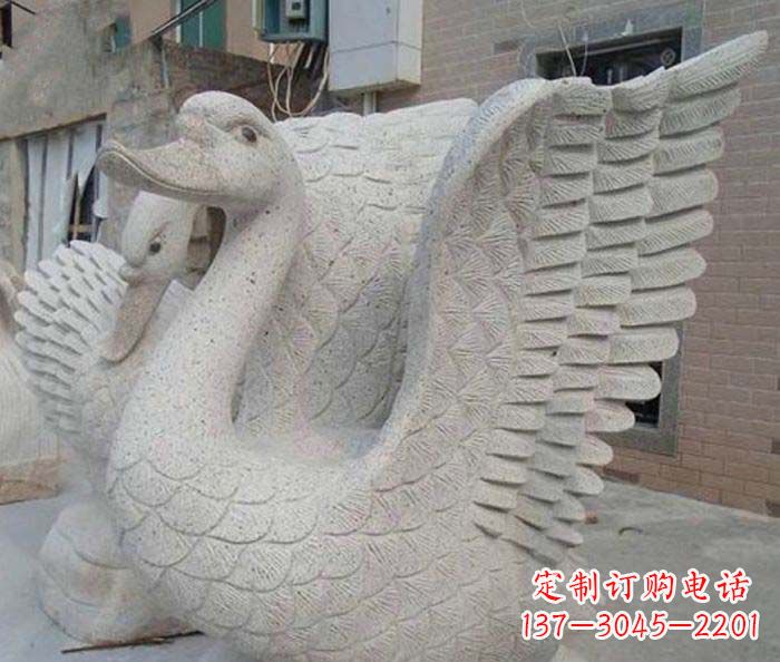 济南小区景观天鹅石雕喷泉