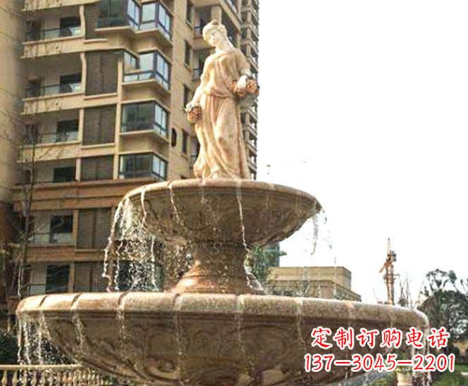 济南小区景观西方女人喷泉石雕