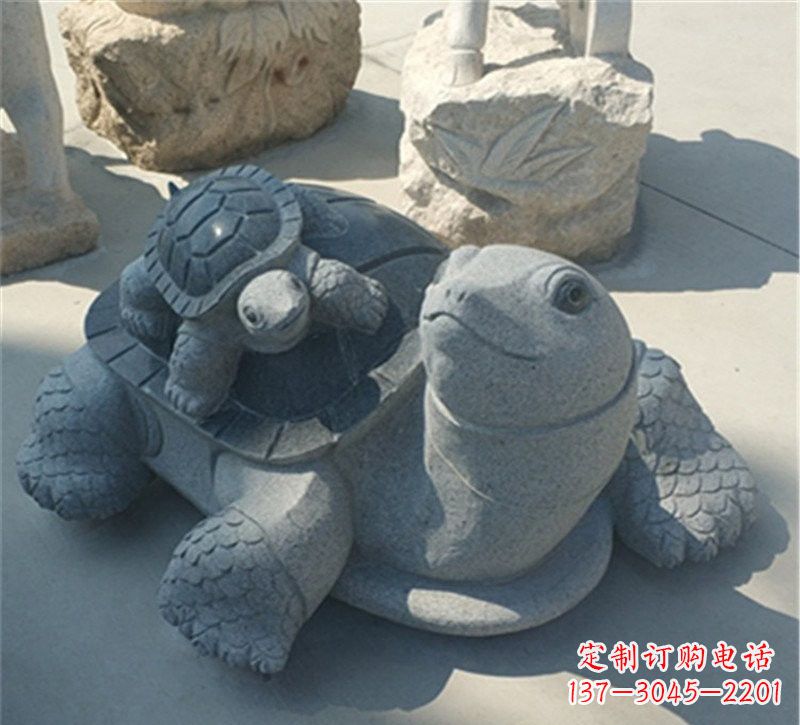 济南小区母子乌龟石雕