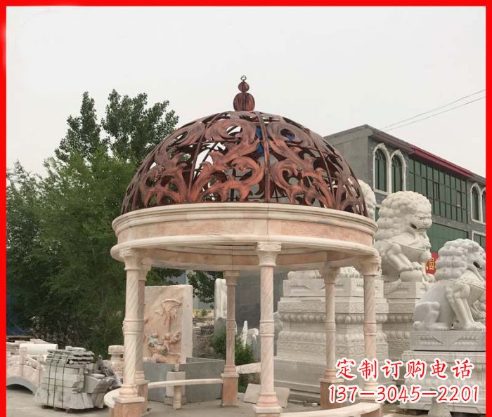 济南小区欧式圆顶凉亭石雕_1