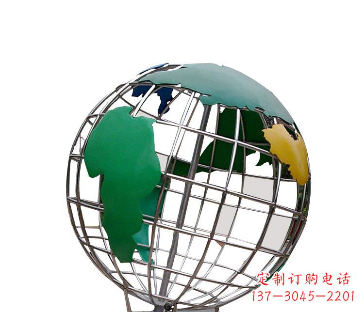 济南校园不锈钢地球仪摆件雕塑