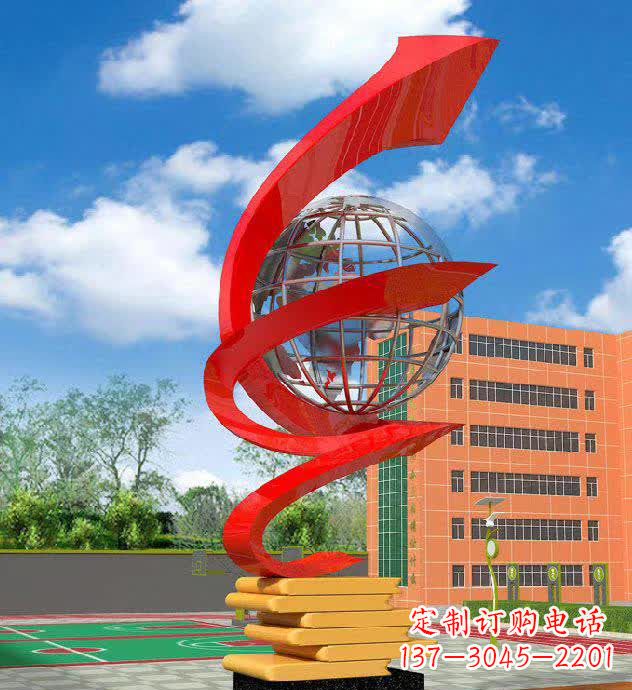 济南校园不锈钢书籍标志雕塑