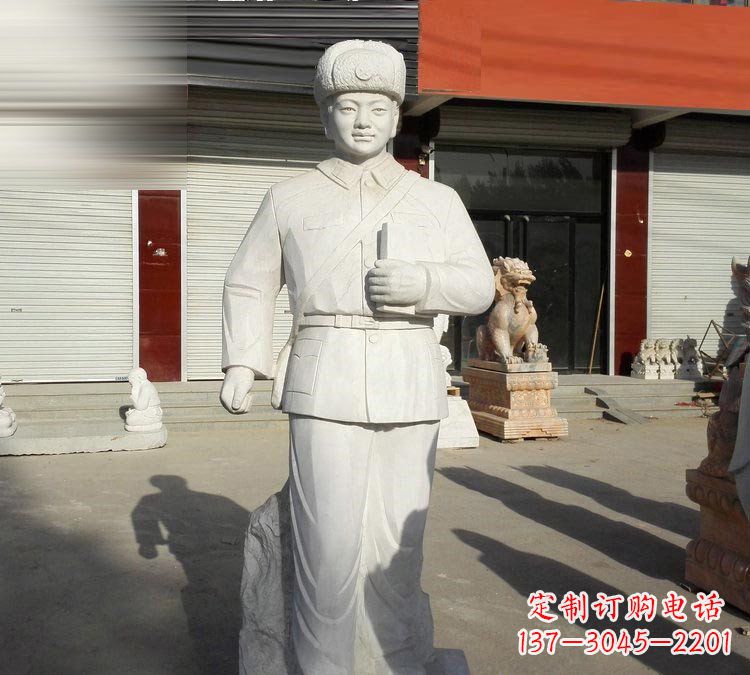 济南校园大理石立式雷锋雕塑