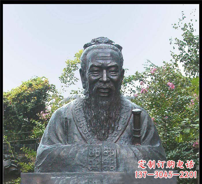 济南校园大型孔子头像铜雕