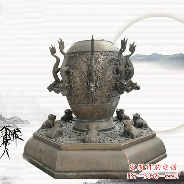 济南校园地动仪铜雕