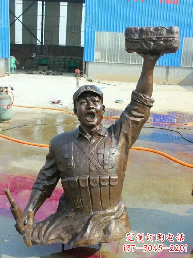 济南校园董存瑞名人铜雕