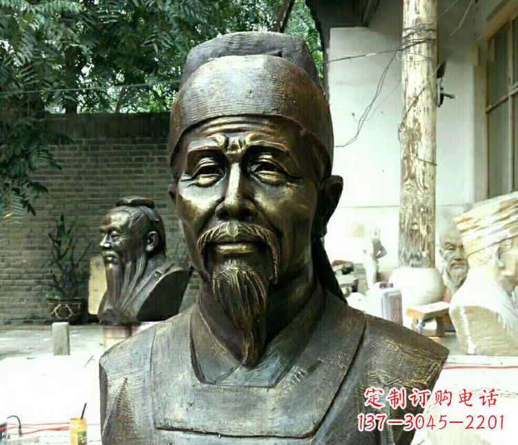 济南校园杜甫胸像铜雕