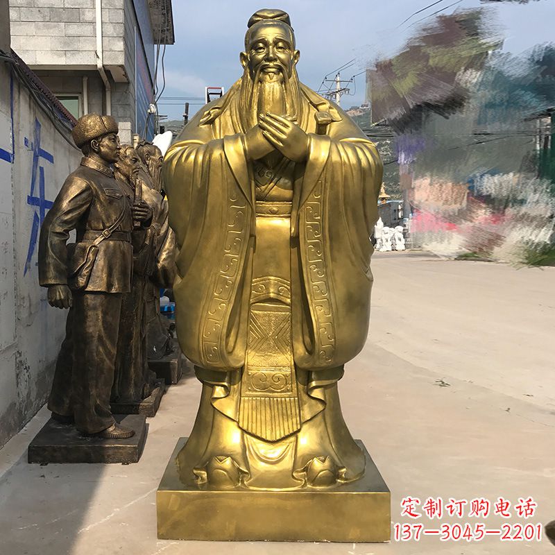 济南校园孔子铜雕像