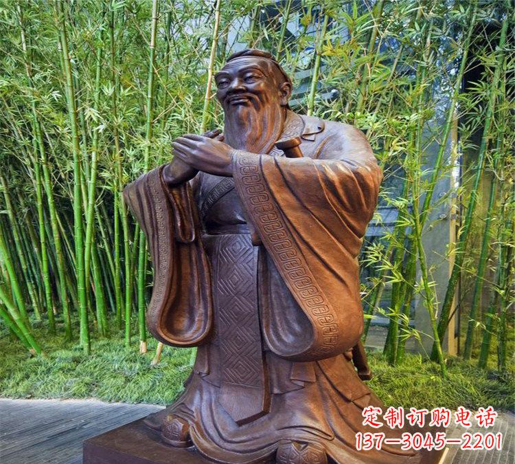 济南校园孔子行教像铜雕