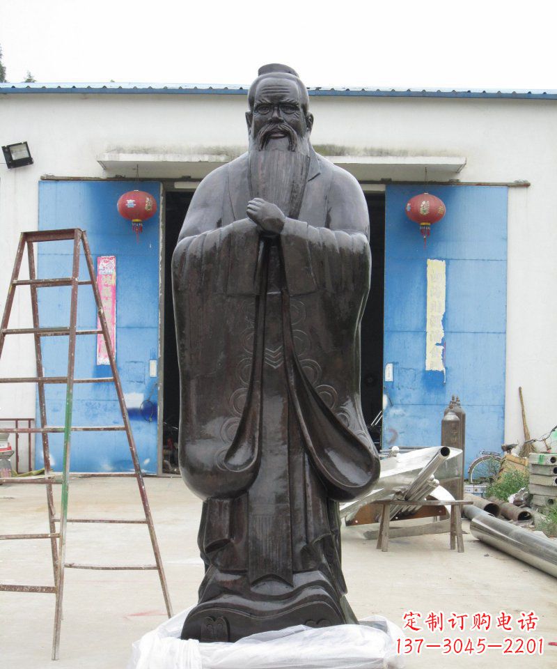 济南校园老子古代名人铜雕